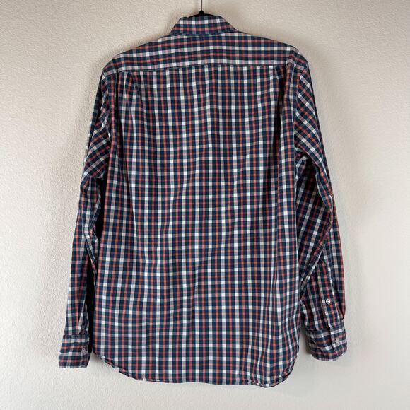 J. Crew Flex Fit Shirt Mens Large Blue Plaid Button Up Long Sleeve Preppy - Picture 7 of 9